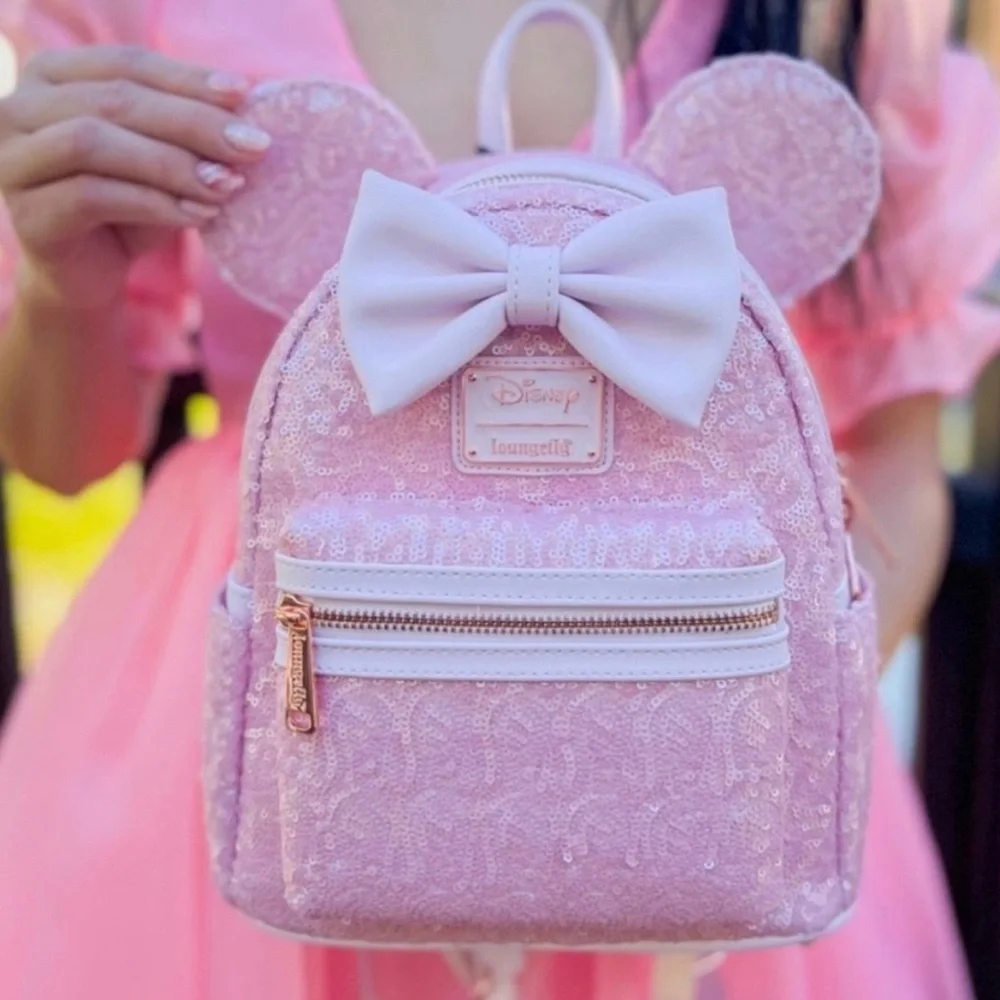 Loungefly Minnie Cotton Candy Sequin Mini Backpack